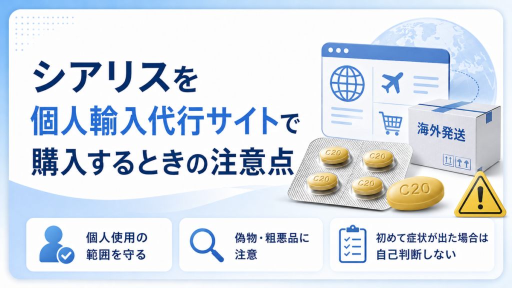 シアリスを個人輸入代行サイトで購入するときの注意点