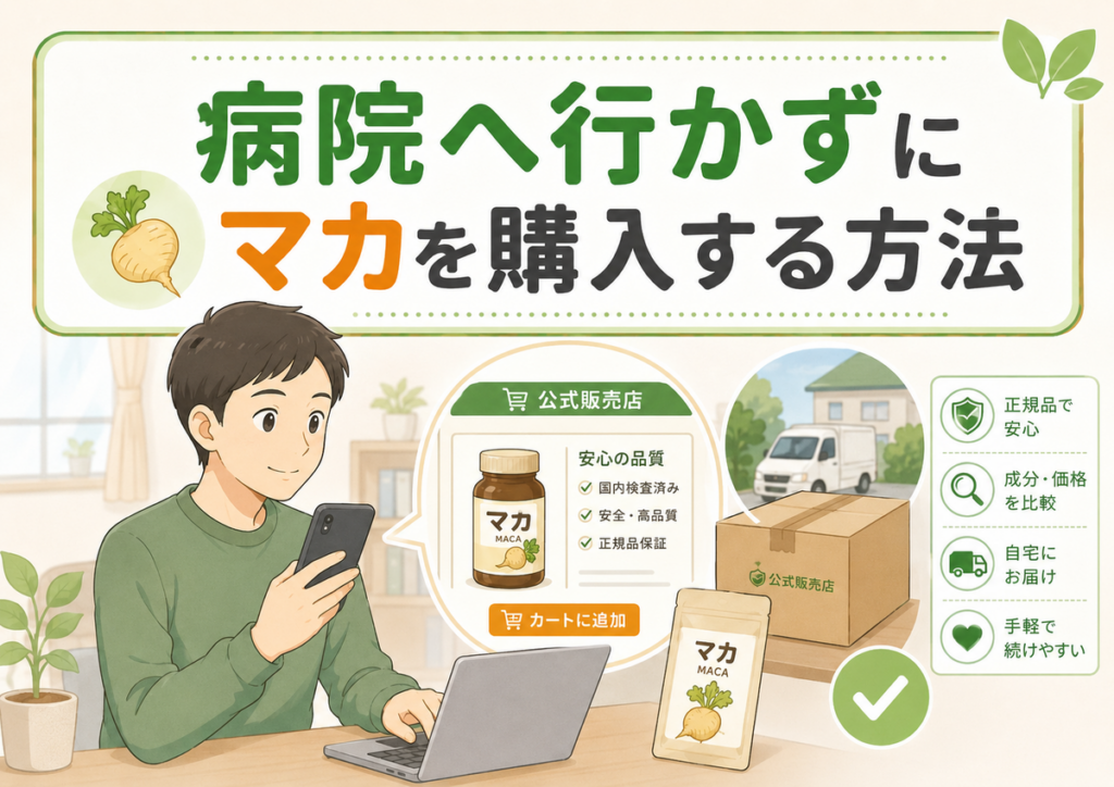 病院へ行かずにマカを購入する方法