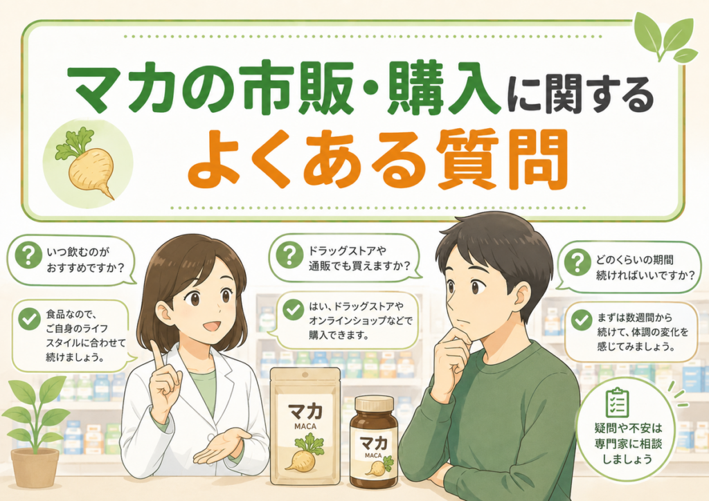 マカの市販・購入に関するよくある質問