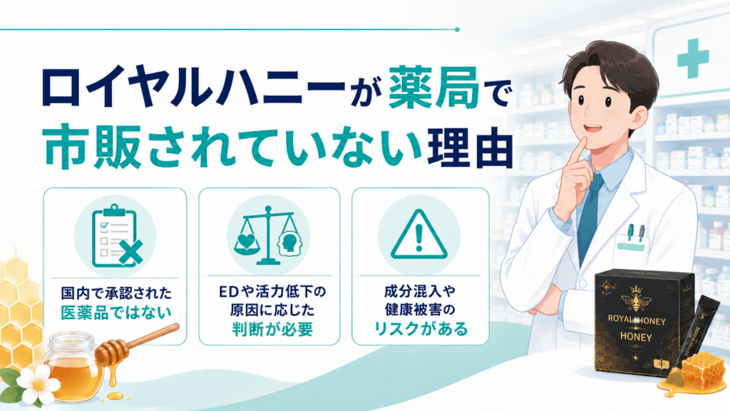 ロイヤルハニーが薬局で市販されていない理由