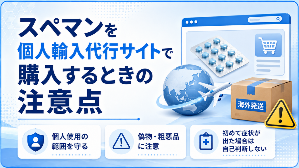 スペマンを個人輸入代行サイトで購入するときの注意点