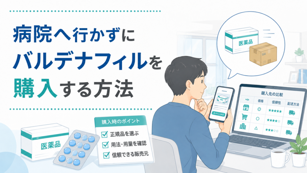 病院へ行かずにバルデナフィルを購入する方法